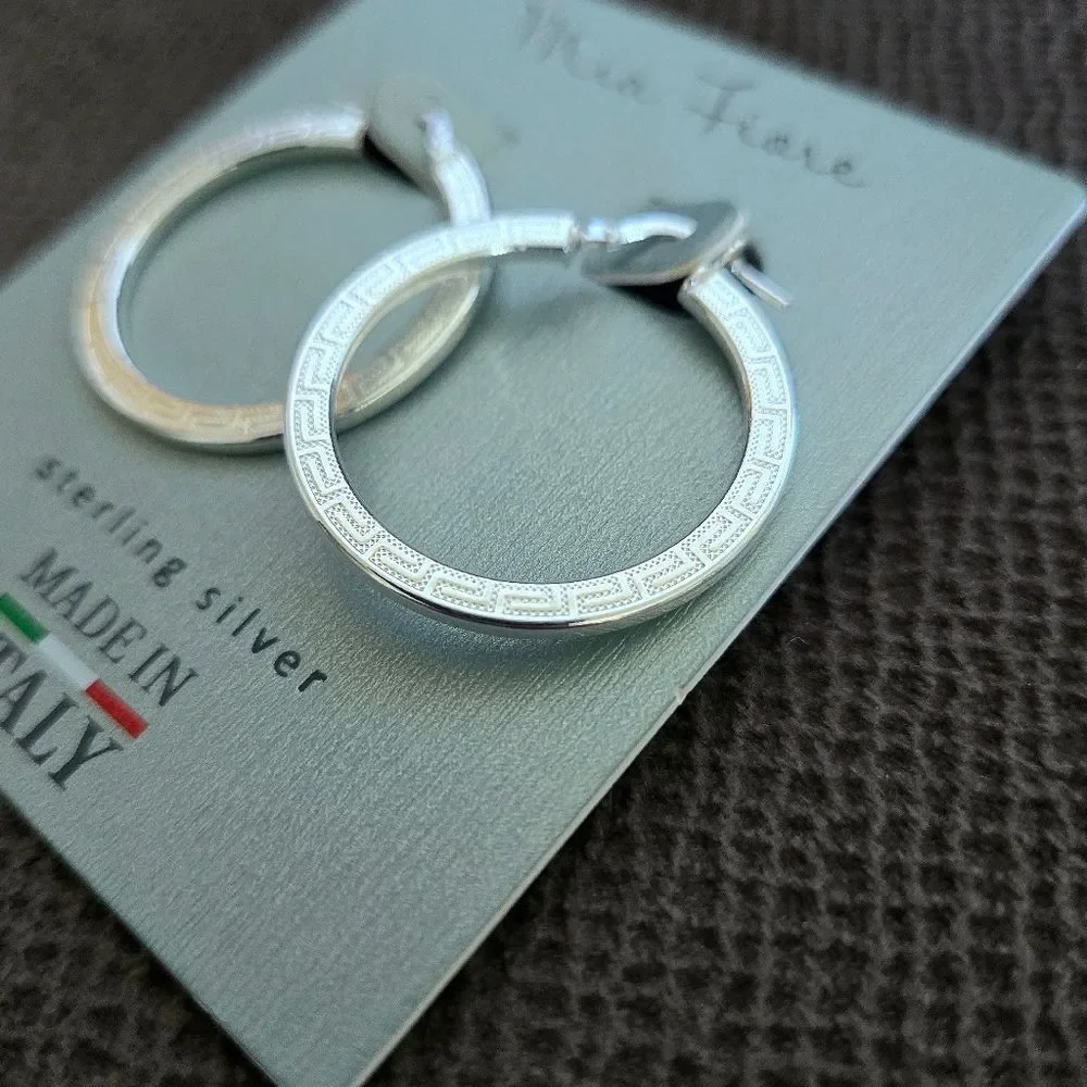 Mia Fiore Silver🤍 Greek🇬🇷 Key🔑 Hoop Earrings